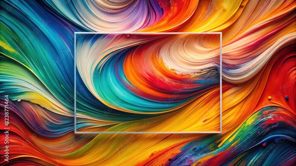 Poster abstract swirling color display with a modern frame for design inspiration