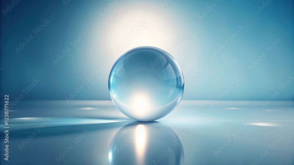 Aufkleber a translucent sphere rests on a reflective surface, illuminated from within, evoking a sense of myst