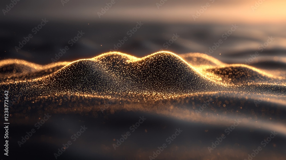 Poster illuminated pathways of light and texture in a serene landscape environment