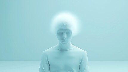 Fototapeta premium Mental Health Defenses in Court, exploring the nuances of insanity pleas, featuring a minimalist environment that emphasizes clarity and focus on the subject matter.