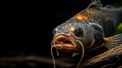 Obraz premium Close-up of intestinal worms in freshwater habitat underwater wildlife photography revealing nature's intricacies