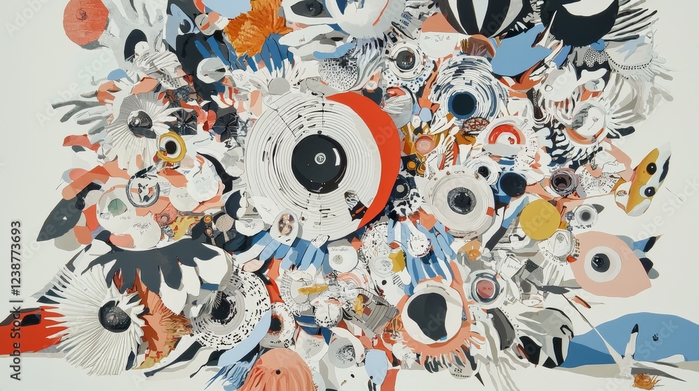 Poster vibrant kaleidoscopic array of abstract digital data and symbols