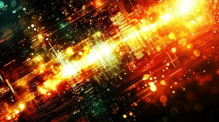 Fototapeta premium Luminous Digital Ecosystem With Vibrant Lights and Abstract Patterns