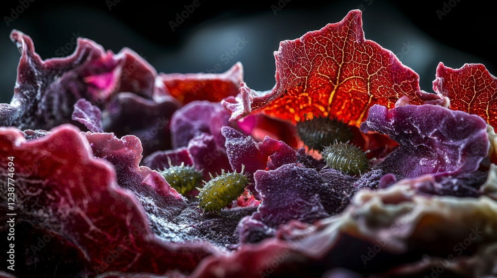 Poster closeup examination of liver flukes in cattle veterinary science microscopic analysis farm environme