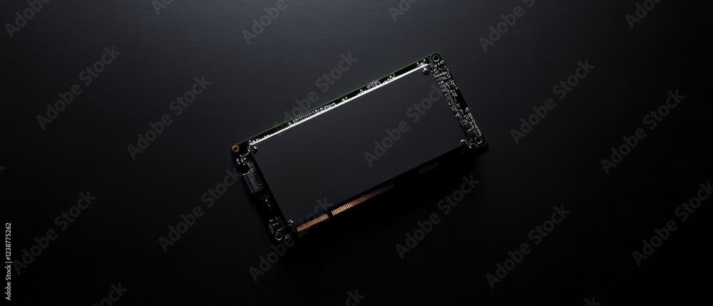 Poster topdown perspective of high fidelity display card in studio - gigapixel digital image overview