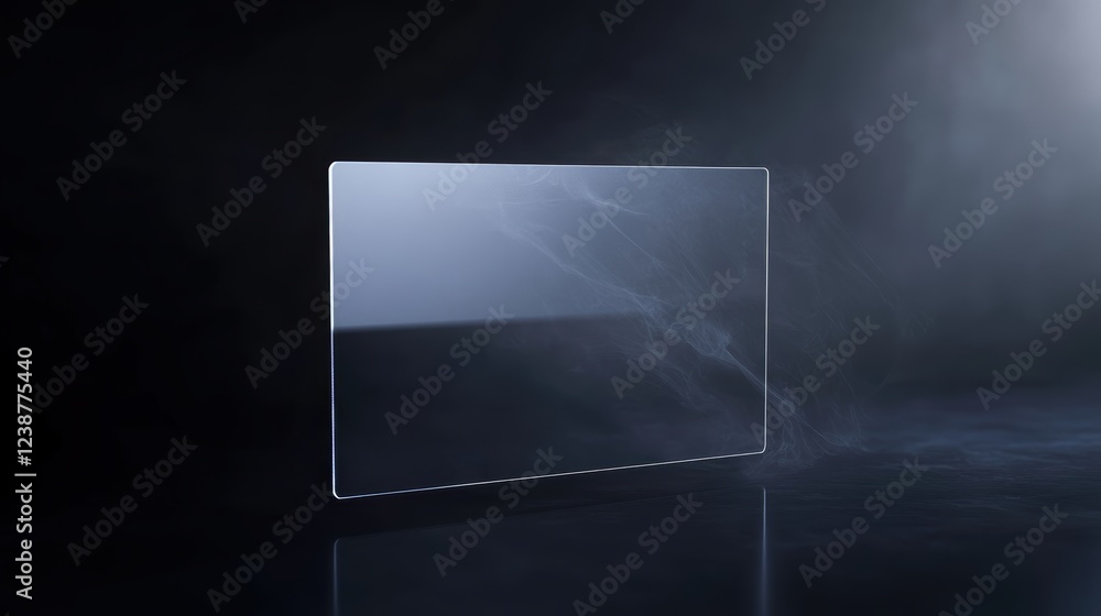 Poster digital showcase rotating transparent display card in high-fidelity artistic environment