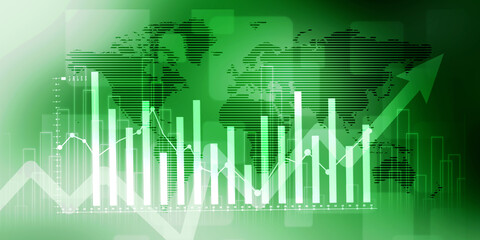 2d illustration Stock market online business concept. business Graph 

