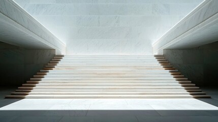 Obraz premium Symbolism of Justice, a portrayal of courthouse steps embodying the essence of justice as a public institution, featuring a minimalist background and ample free space.