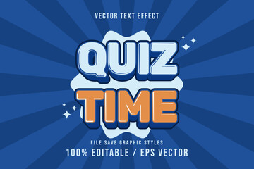 Premium Quiz Time text effects can be edited again, suitable poster, template.