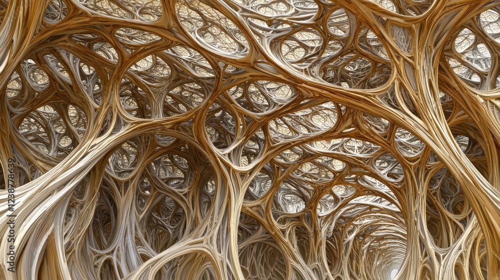 Poster twisted branches illustrating data pathways in intricate structure