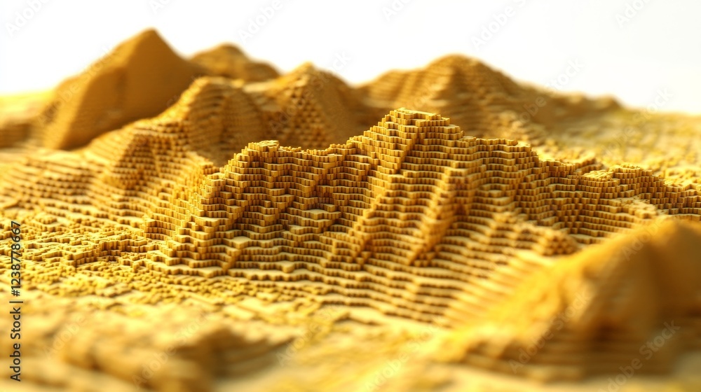 Aufkleber vibrant abstract terrain shaped by vital data in a unique three-dimensional scene