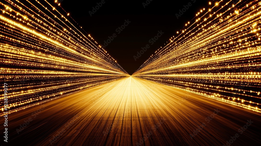 Poster visionary representation of algorithms shaping the future with bright lights
