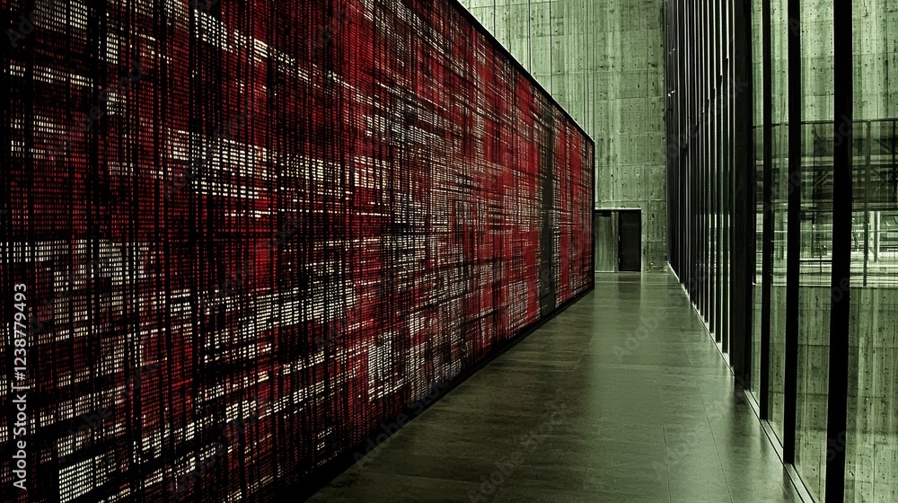 Poster whimsical interpretations of data architecture in a modern space