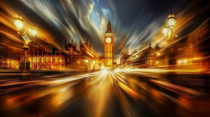 Big Ben in London,long exposure