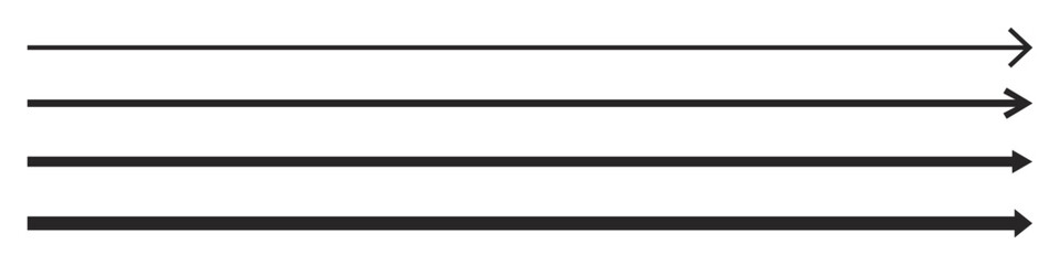 Obraz premium Arrow forward or right. Long black arrow, straight line. Arrow set. Vector. EPS10.