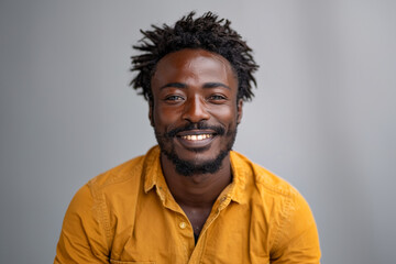 African black men, 20-40 years old, dressed in simple, work appropriate attire, relaxed in front of solid backgrounds, capturing their authentic style and confidence.