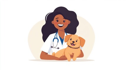 Vet caring for a happy puppy in a friendly environment promoting animal welfare and compassion