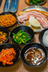 サムギョプサルの肉と具材