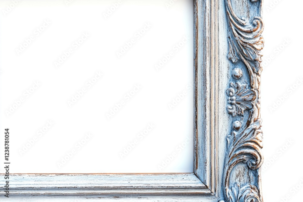 Poster a simple picture frame hanging on a white wall, ready for a photo or art to be displayed