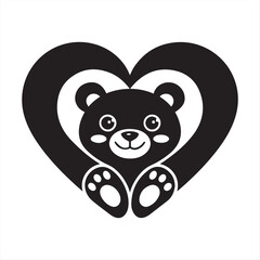 Cute Bear in a Heart