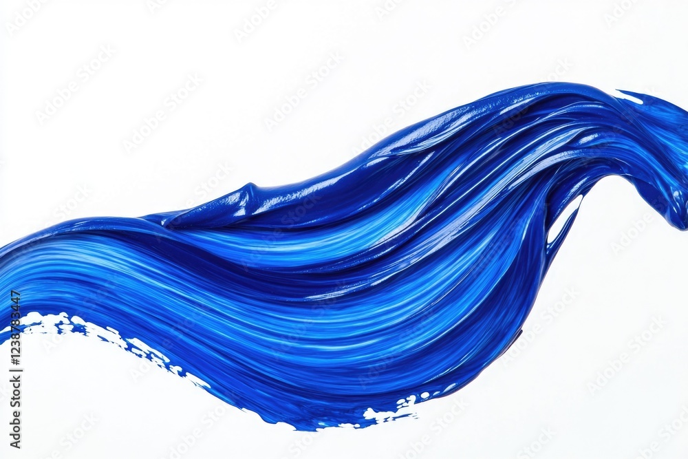 Poster a detailed view of a painted wave, with brush strokes and texture