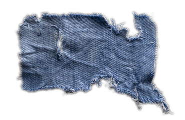  jeans. a frayed and torn piece of denim rag