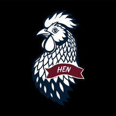 Looking Hen vector Adobe Illustrator Artwork