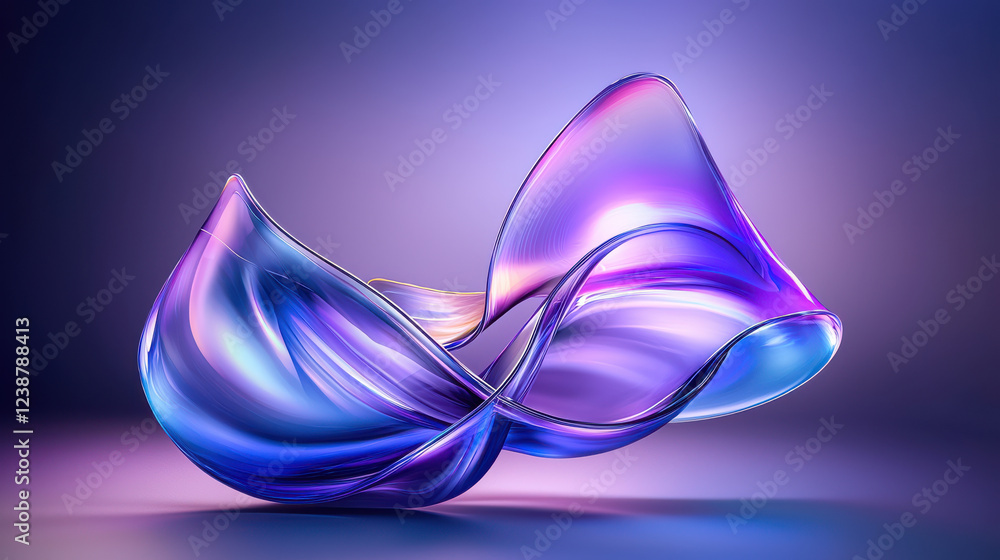 Aufkleber abstract waves in vibrant colors create mesmerizing visual experience, showcasing fluid shapes and p