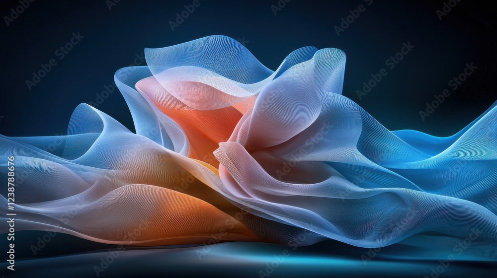 Aufkleber vivid and colorful swirling wavy lines create dynamic and abstract composition, showcasing blend of 
