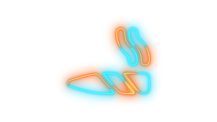 Obraz premium Neon joint icon brown cyan color glowing with transparent background