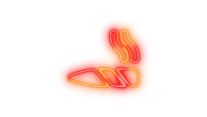 Neon joint icon brown red color glowing with transparent background