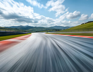Speed, Thrills, and Curves: A Racetrack Under a Summer Sky