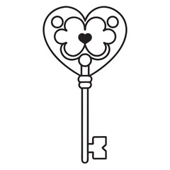 An ornamante key with heart shaped