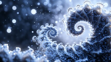 Abstract Spiral Frozen Fractal Art Design