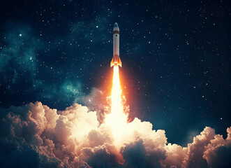 Rocket Launch into the Cosmos: A Stellar Ascent