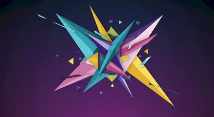 Abstract Geometric Shapes Colorful Triangles Modern Art Design Background