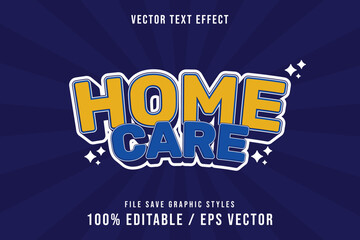 Home care text effect Premium suitable for poster, template, card.