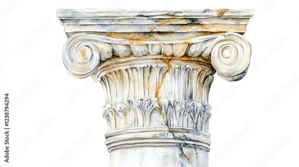 Aufkleber A detailed view of a clock face mounted on a column, perfect for use in time-related or nostalgic contexts
