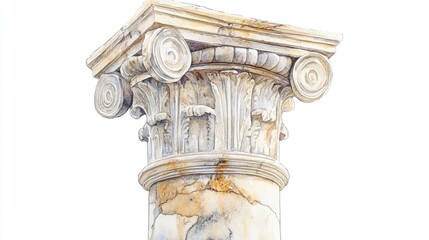 Obraz premium A close-up view of a pillar with a clock on it, suitable for use in interior or architecture designs