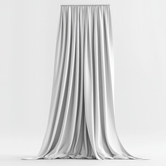 Soft white curtain with flowing folds, creating a minimalist and elegant backdrop. Perfect for product displays, fashion photography, website banners, and modern visual merchandising.