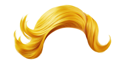Flowing golden hair on transparent background: perfect for creative projects