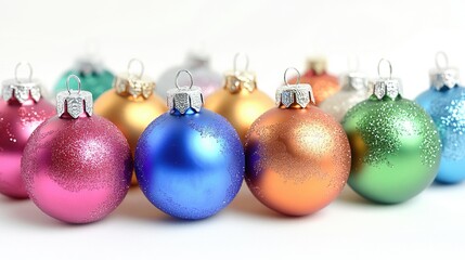 Obraz premium A collection of festive decorations on a clean surface, ideal for holiday-themed designs and promotions
