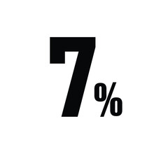7% Percent Symbol  Visual Representation of Small Percentage, Emptiness, or Absence
