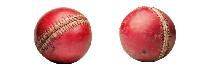 Cricket balls on a transparent background sports equipment close-up view