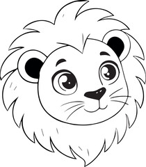 Cute lion head vector Adobe Illustrator Artwork