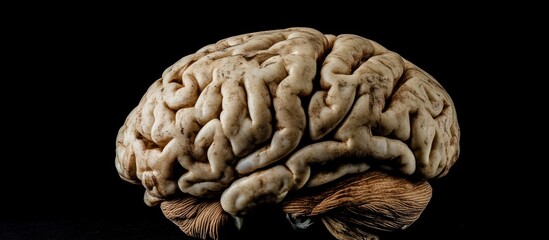 Human brain profile, dark background, medical study