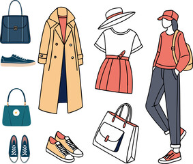 set of fashion clothes vector illustrator design