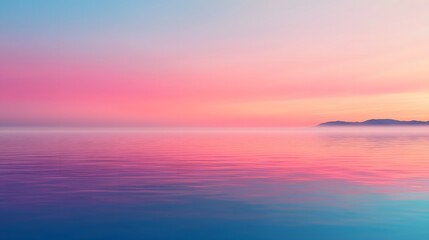 Tranquil Lake at Dawn with Vibrant Sunrise Reflection and Mist