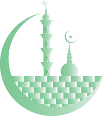 green mosque in the desert