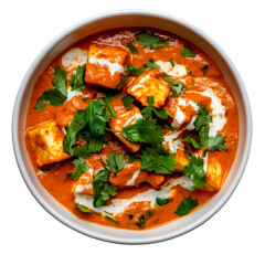 Delicious paneer butter masala on a transparent background indian cuisine